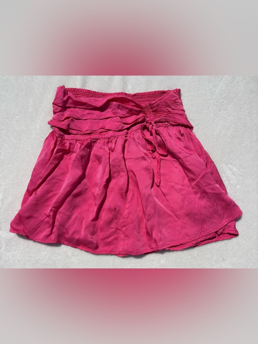 aerie Hot Pink Tiered Mini Skirt